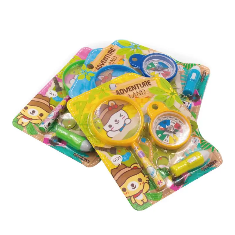 OOTDTY комплект увеличительных очков с компасом и фонариком игрушка для детей улицы