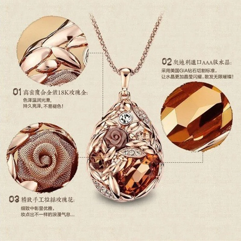 Роскошное золотое ожерелье с подвеской в форме капли ювелирные изделия