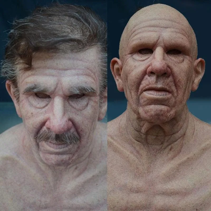 1 шт. старика страшная маска для наращивания на всю голову силиконовые ужас