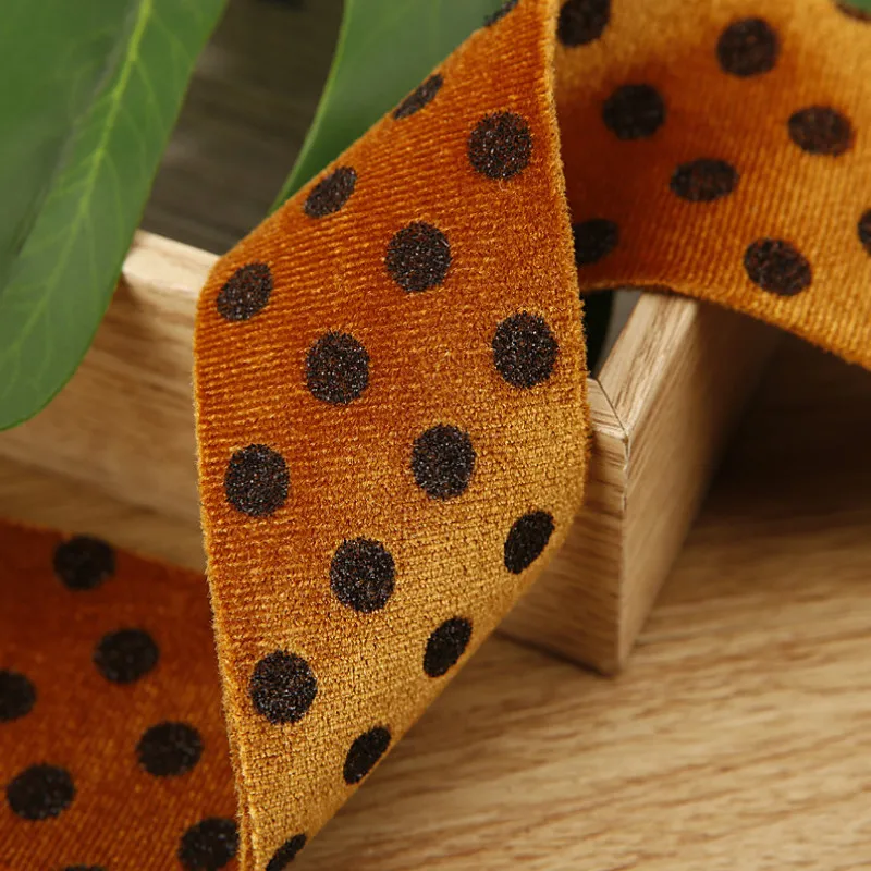 Бархатная лента шерстяная с блестками в горошек 25 40 мм ручной работы аксессуары