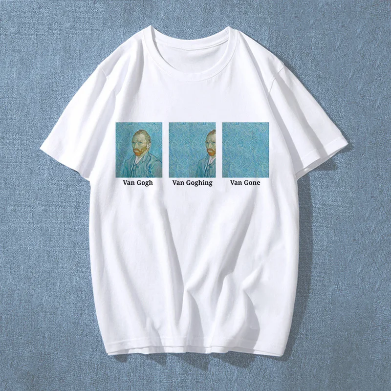 Van Gogh Van Goghing Van Gone летняя футболка Женская Vogue милые топы с  принтом Футболка Harajuku винтажная Meme забавная Эстетическая футболка -  купить по выгодной цене | AliExpress
