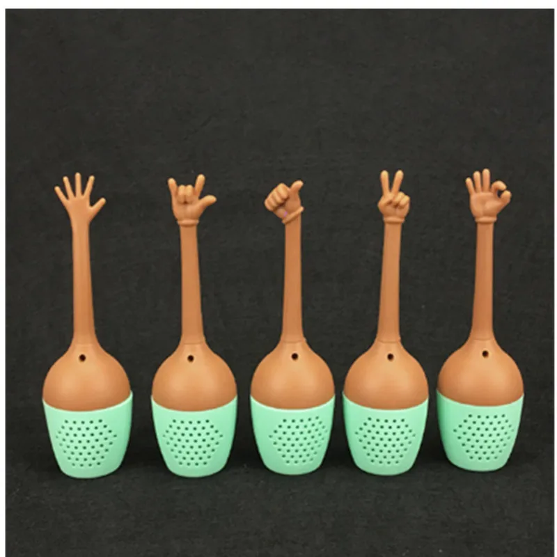 1 шт. Забавный инфузер для заваривания чая с жестами ситечко черного силиконовый