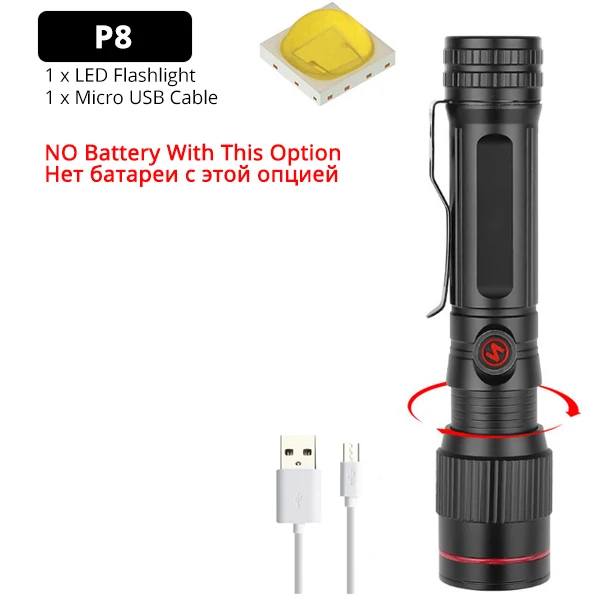 Package A Яркий Перезаряжаемый светодиодный светильник XHP70.2 XHP90, мощный фонарь, водонепроницаемый охотничий светильник, 18650 или 26650 Battey - Испускаемый цвет: Package A