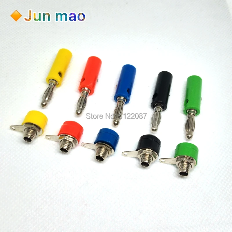 10 шт. 4 мм разъем типа &quotбанан&quot никелированный зажим гайка Разъем красный +
