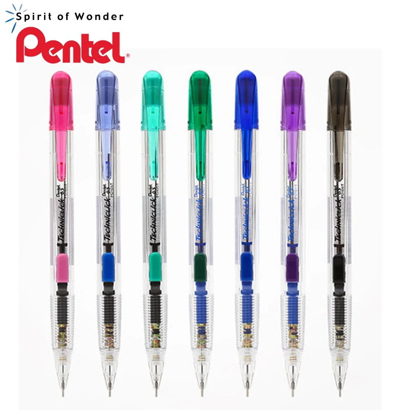 1 pcs Pentel Techniclick Mechanical Pencil 0.5mm PD105T Classic Side Press Automatic Pencil Japan Black/Blue/Green/Pink Color