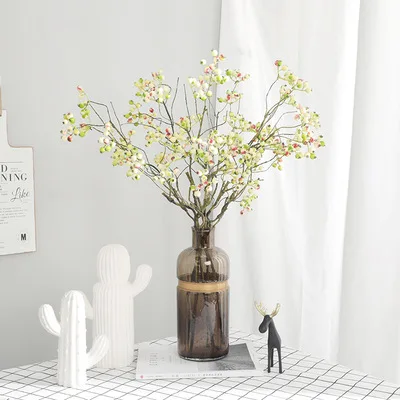 

Artificial Flower Cranberry Berry Foam Branch Berry Branch Dining Table Living Room Road Lead Decoration Floral Accessories Diy