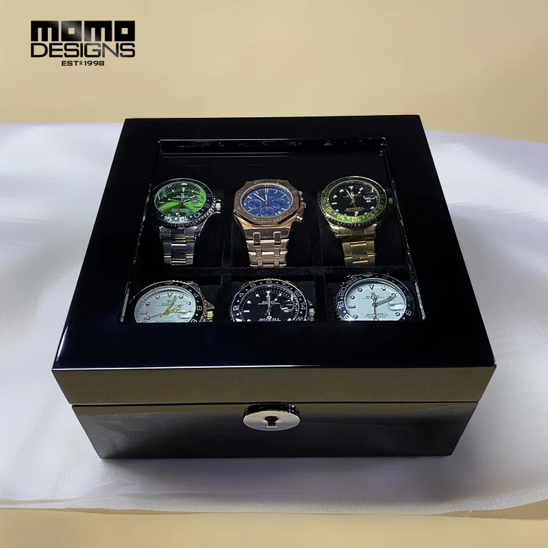 Деревянная коробка для хранения часов 12 подставка под часы деревянное с черной