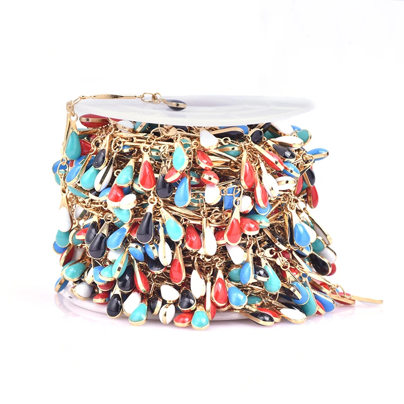 

1 м/лот креативные индивидуальные Разноцветные Подвески в форме слезы цепочка ручной работы для женщин и девочек Ожерелья ножные браслеты с...