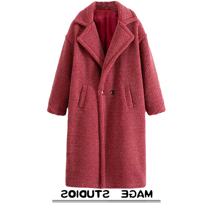 Однотонная длинная свободная куртка теплая ветровка на одной пряжке с рукавом