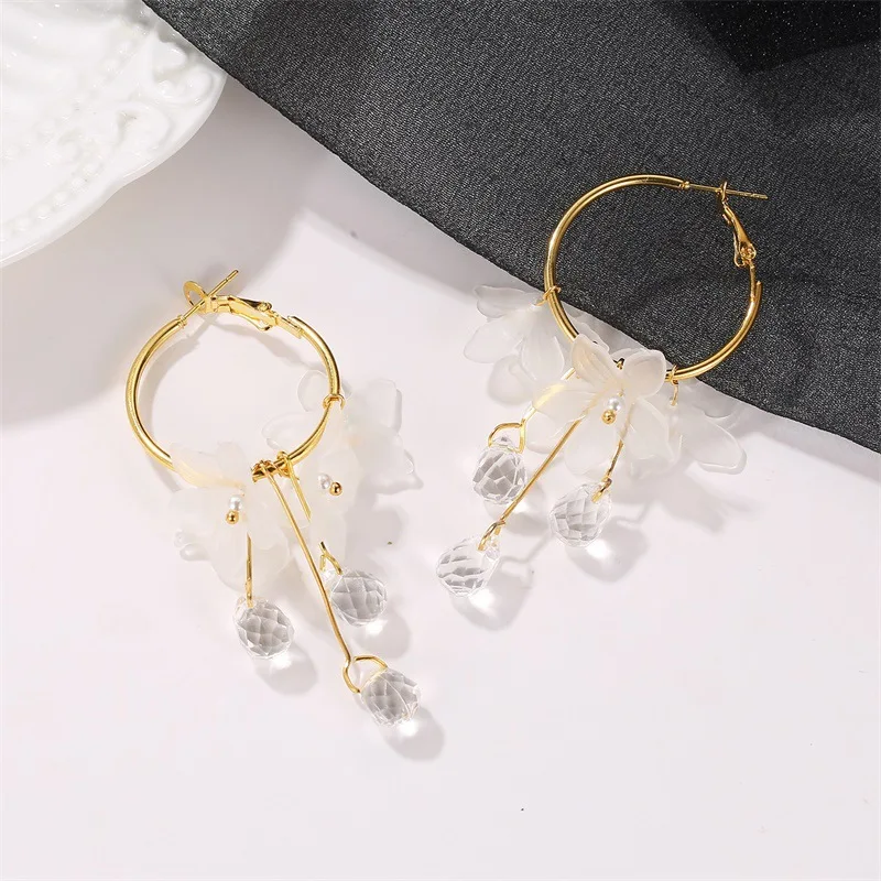 

crystal earrings pendientes for women kolczyki earings korean fashion cute aretes mujer dangle stud drop gold hoop flower long