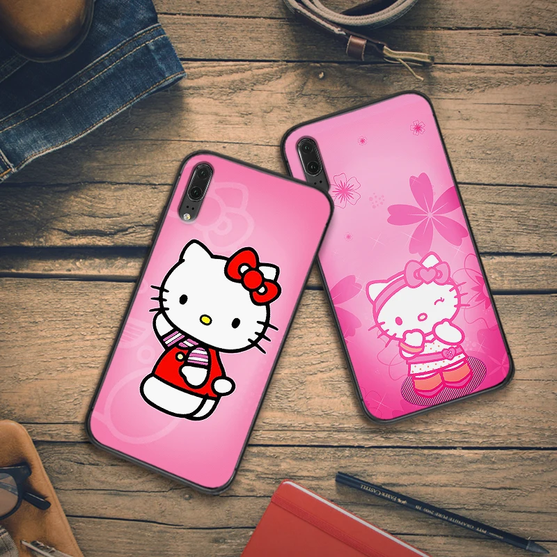 Lovely Hello cat Luxury Case For Huawei Honor 7X 8X 9X 8 9 10 Lite Note View 20 6A 7A 3GB Pro Cover | Мобильные телефоны и