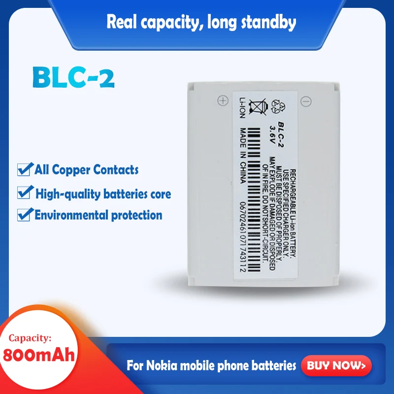 Аккумулятор для мобильного телефона BLC2 1 шт. 800 мА/ч аккумулятор Nokia 3310 3330 3410 3510 5510