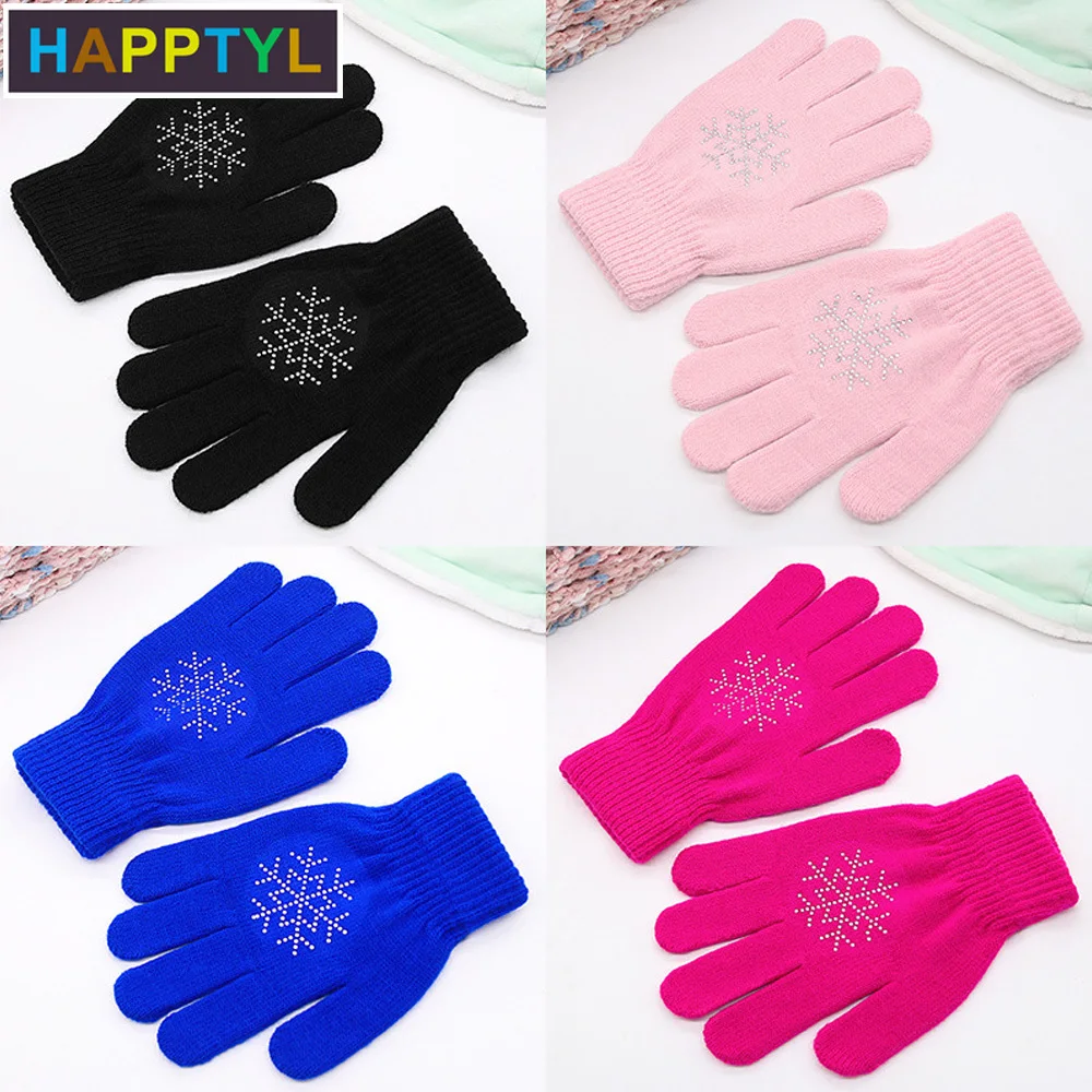 HAPPTYL 1 пара Зимние перчатки для мужчин женщин подростков теплые на полный палец