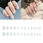 Глянцевые белые градиентные искусственные ногти Delysia King 24