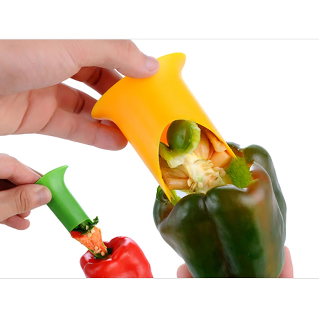 2pcs Kitchen Pepper Vegetable Cooking Core Seed Extractor Practical Clean Tool to Nuclear |
