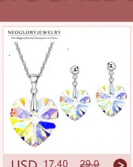 Neoglory Ювелирные Висячие серьги для женщин бренд подарки на день рождения украшенные кристаллами от Swarovski