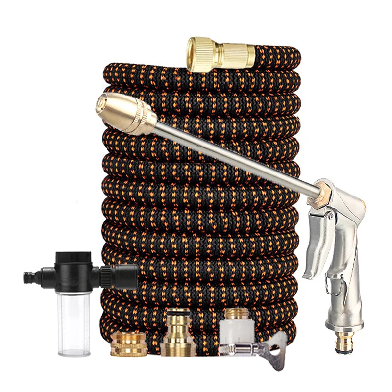 

Расширяющийся волшебный шланг труба высокого Давление шланг для мытья автомобиля регулируемый спрей гибкого дома садовый шланг для полива...