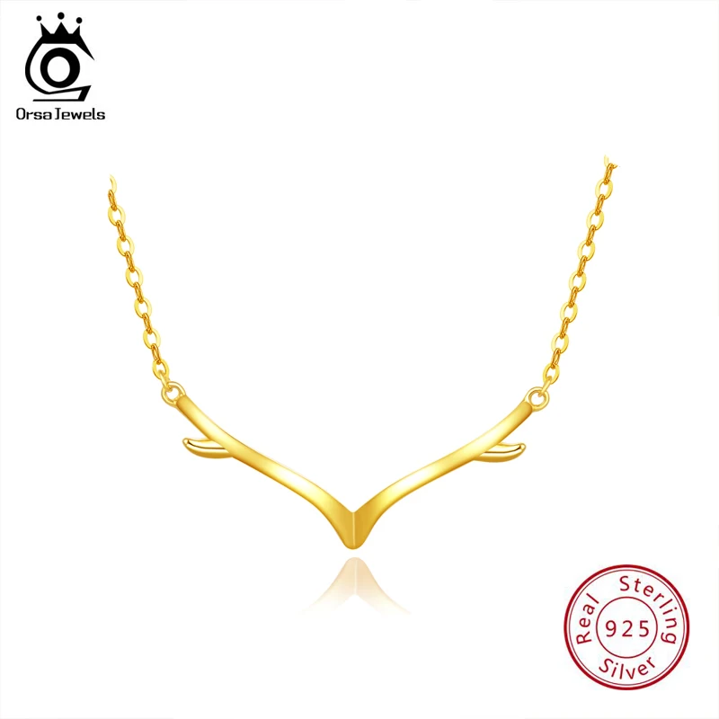 Ожерелье ORSA JEWELS S925 с кулоном в виде оленьих рогов подвеска из стерлингового