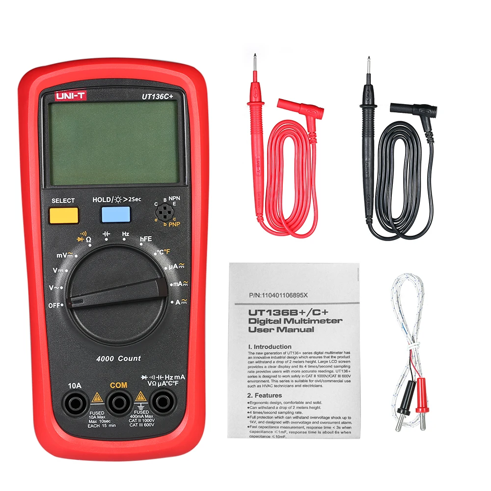 Цифровой мультиметр UT136C с ЖК дисплеем вольтметр амперметр