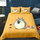 Аниме Тоторо 3D постельные принадлежности набор пододеяльников для детей с рисунком из мультфильма пододеяльник один двойной королева король размер покрывало Тоторо постельные принадлежности