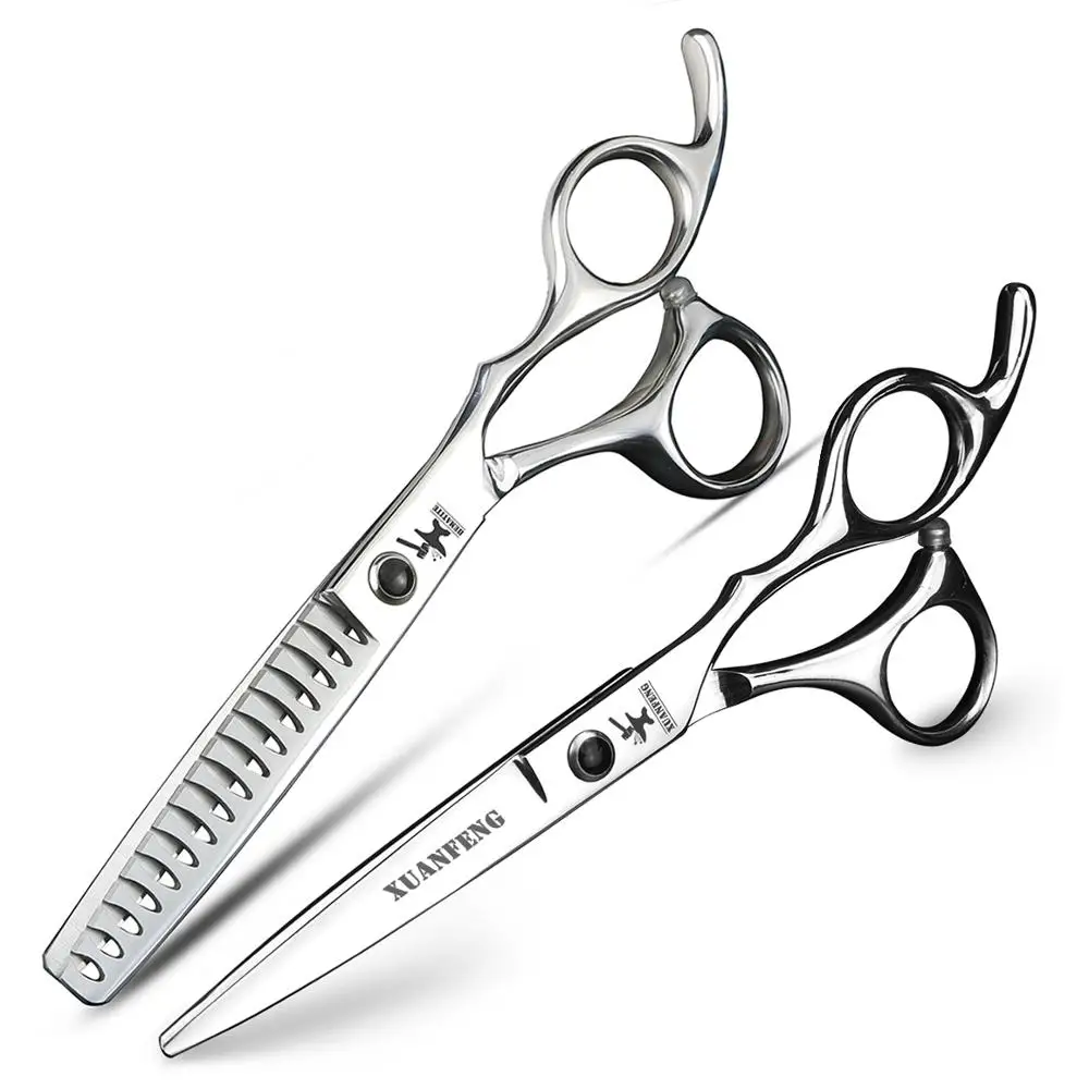 

Профессиональные парикмахерские ножницы, 6 дюймов, 5/5, 5/6, 5/7/8 дюймов, ножницы для стрижки волос, филировки, набор инструментов для парикмахер...
