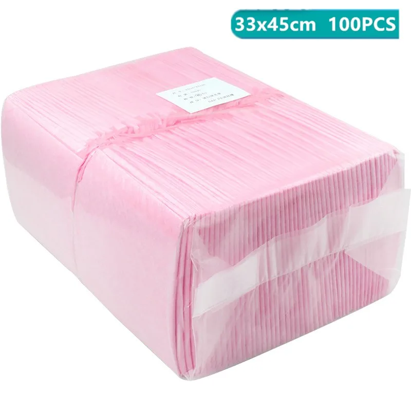 100PCS 33x45cm PINK 100 шт одноразовые пеленки для младенцев Пеленальный Коврик для взрослых детей или домашних животных водонепроницаемые пеленки для новорожденных матрас подгузник - Цвет: 100PCS 33x45cm PINK