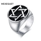 Звезда Давида кольцо для Для мужчин Винтаж 316L Нержавеющаясталь с шестигранной головкой в стиле панк-рок вечерние кольцо израильские, еврейские мужские ювелирные изделия