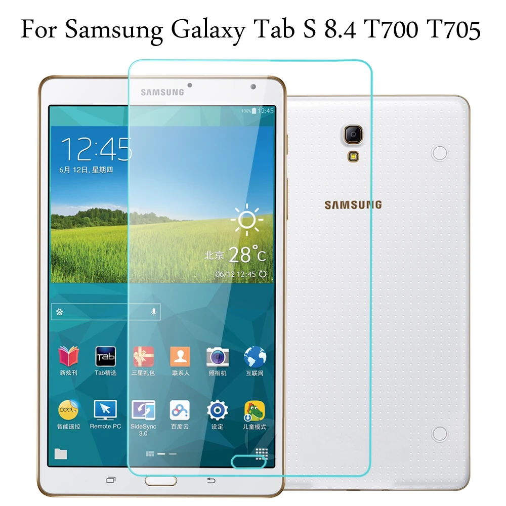 Glass Film Роскошный защитный чехол-подставка с крокодиловым узором для samsung Galaxy Tab S 8,4 T700 T705 SM-T700 SM-T705 8," чехол для планшета - Цвет: Glass Film