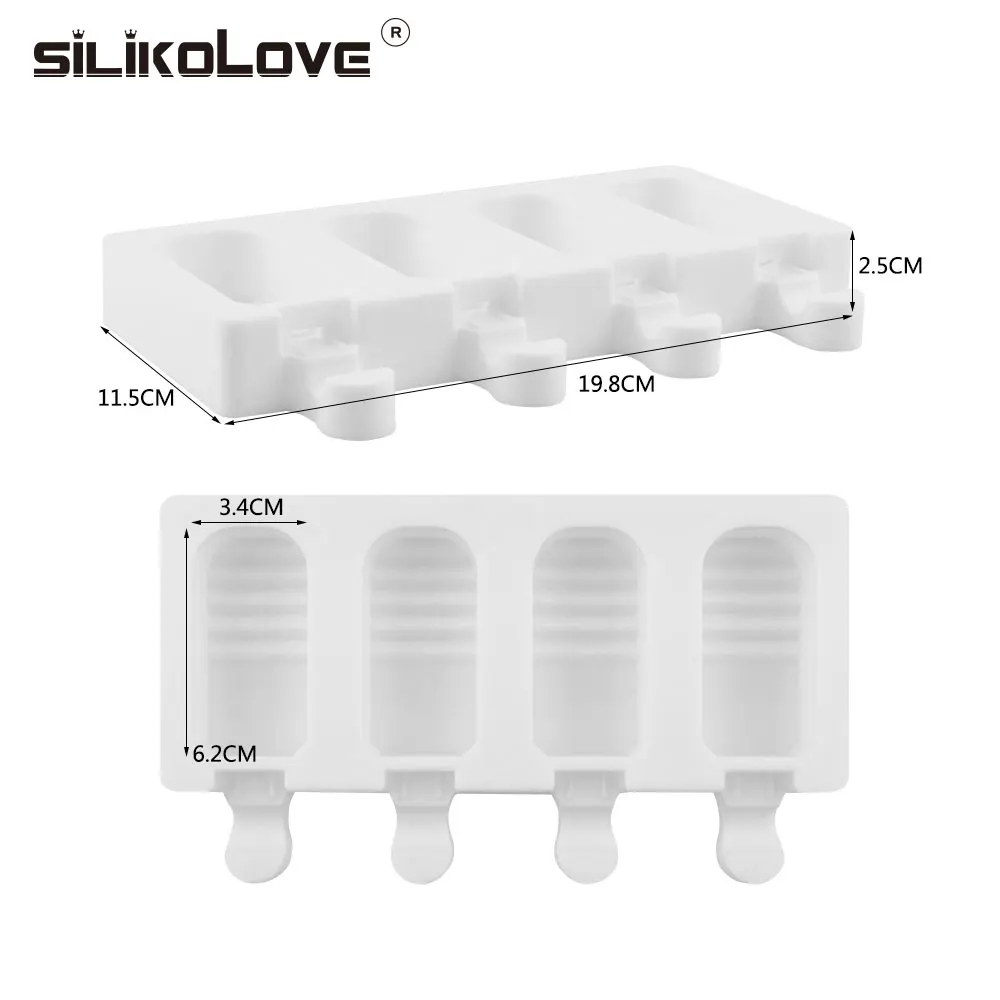 Силиконовые Формочки SILIKOLOVE с крышкой 4 полости для домашнего использования детей