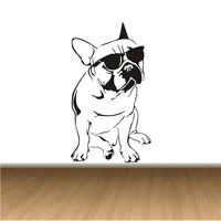 french bulldog sunglasses dogs wall stickers decal diy home decoration wall mural removable bedroom sticker 3 sizes