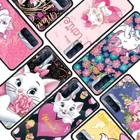 disney marie cat for oppo realme 7i 7 6 5 pro c3 xt a9 2020 a52 find x2lite luxury tempered glass phone case cover