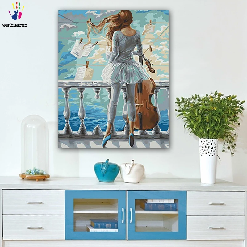 

DIY картинки для раскраски по номерам с цветами девушка, которая играет на виолончели картина по номерам рамка дома