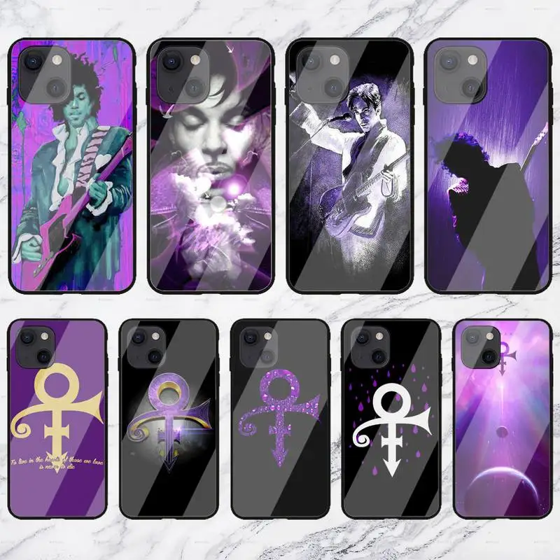 

RUICHI Pop singer Prince Rogers Nelson Design Phone Case For iPhone13 12 Mini 11 Pro XS Max X XR 7 8 Plus Glass Shell