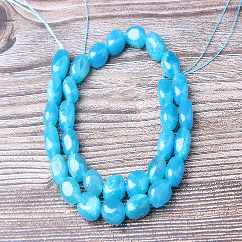 

Lan Li Fashion Jewelry Sky Blue Jade 8x12mmLoose Beads Round Bead Bracelet Necklace Suitable For Men And Women Diy Charm Amulet