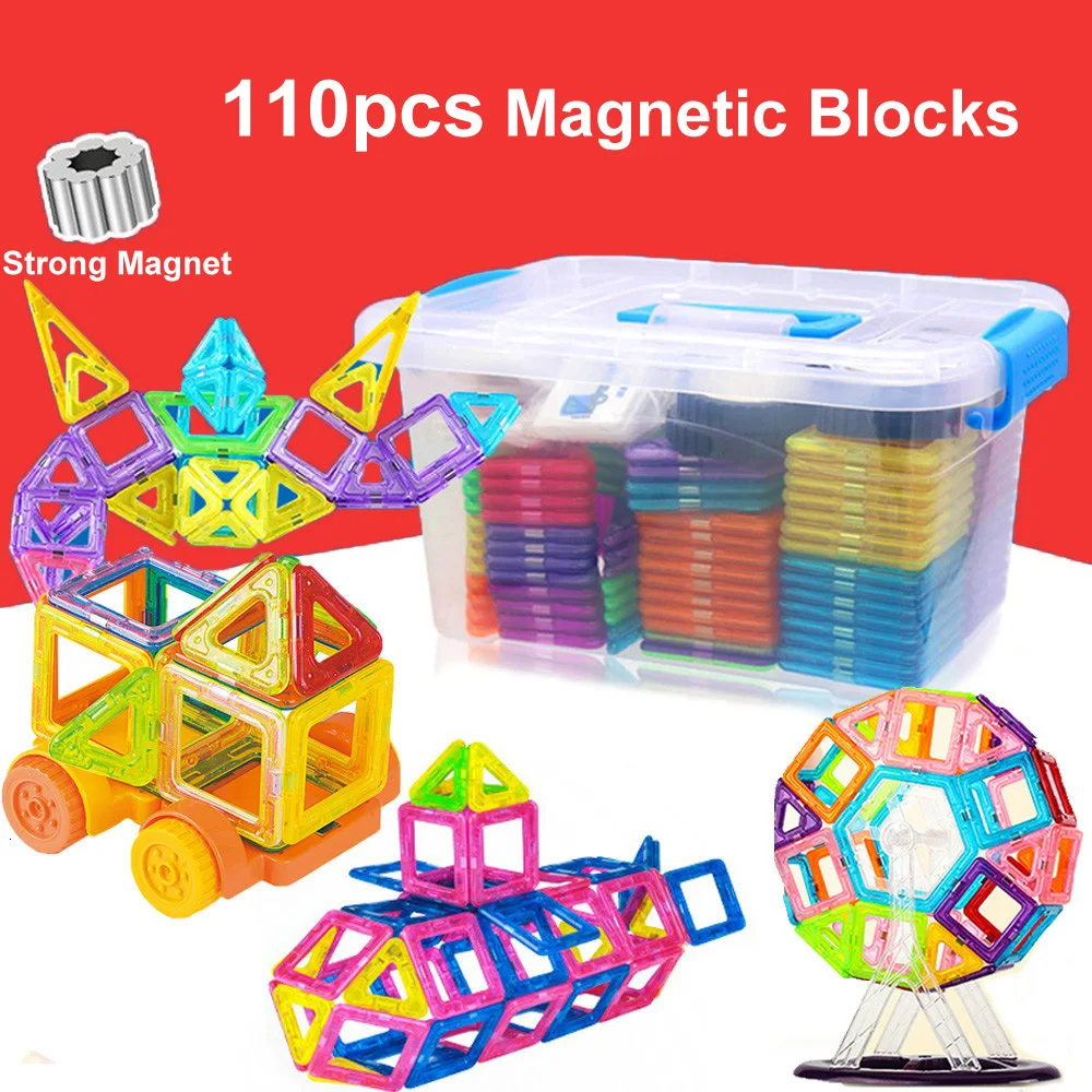 110 шт мини Магнитная конструкция модели игрушки с дистанционным управлением