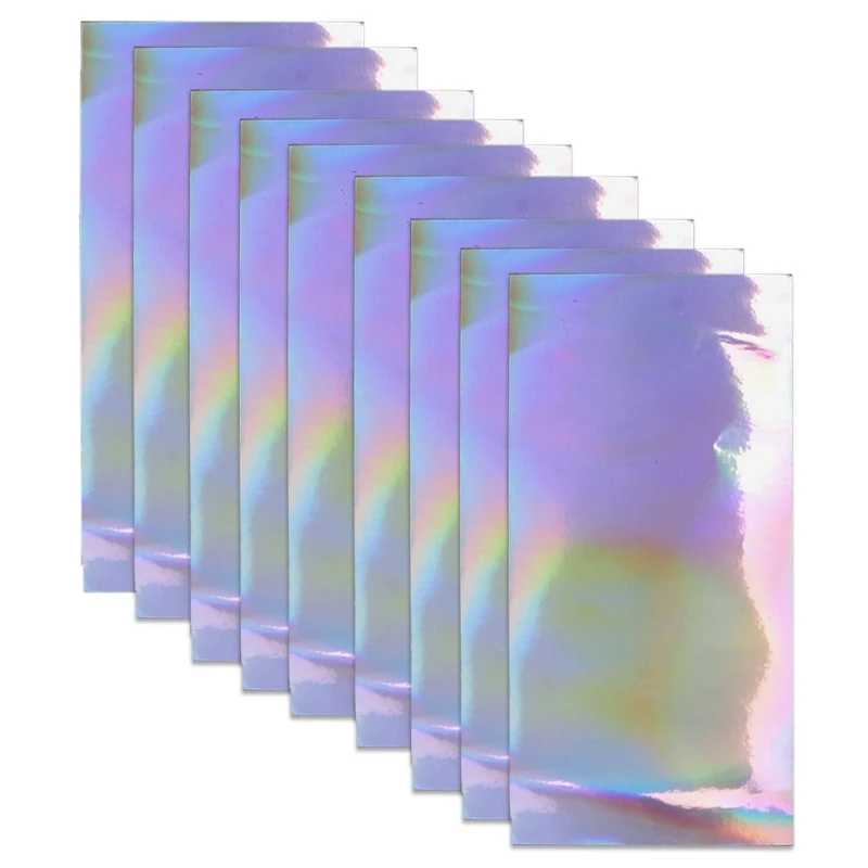 

N7MF 10Pcs DIY Aurora AB Effect Reflective Mirror Paper Self Adhensive Resin Fillings