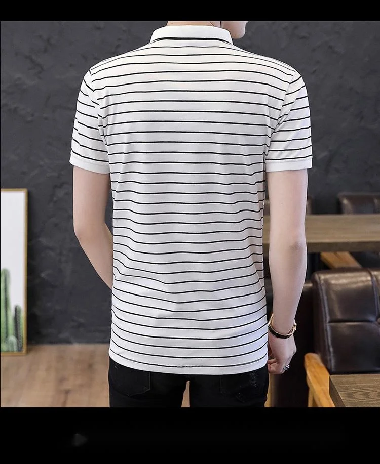 

Casual Stripe Polo Summer Fashion Short Sleeve Turn Down Collar POLO Shirt For Men
