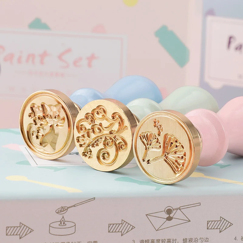 Милый macaron цветной металлический сплав огнеупорный штамп набор воск печать