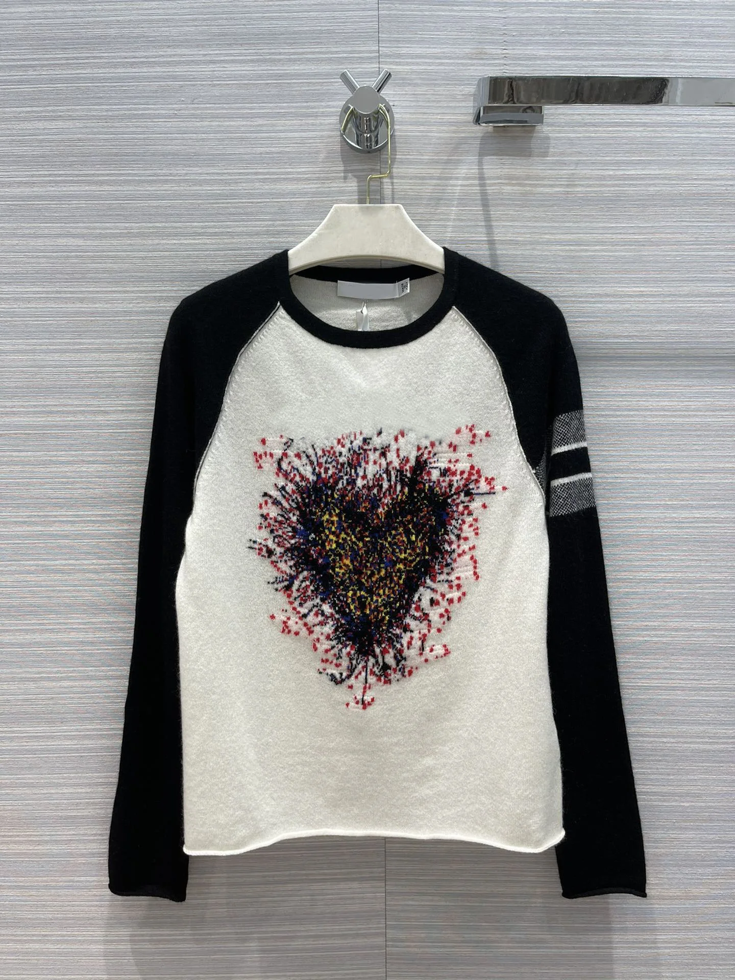 

Fashion Love Jacquard Sweaters for Women Autumn 2021 High Quality 100% Cashmere Pullovers High-end Brand Contrast Sweaters Lady