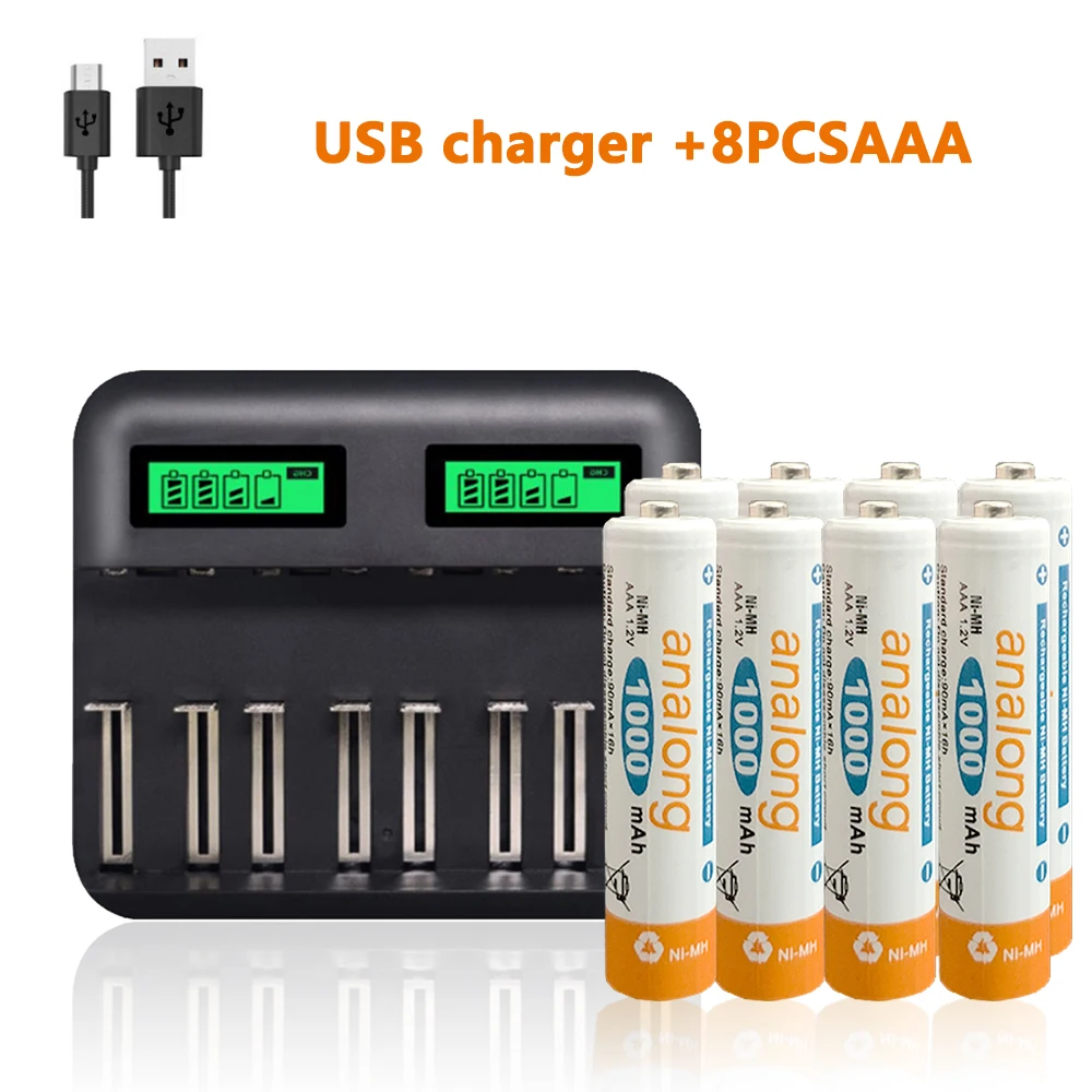 Умный ЖК-дисплей никель-металлогидридный аккумулятор типа AA/AAA/C/D + 1 2 в analong 1000 мАч