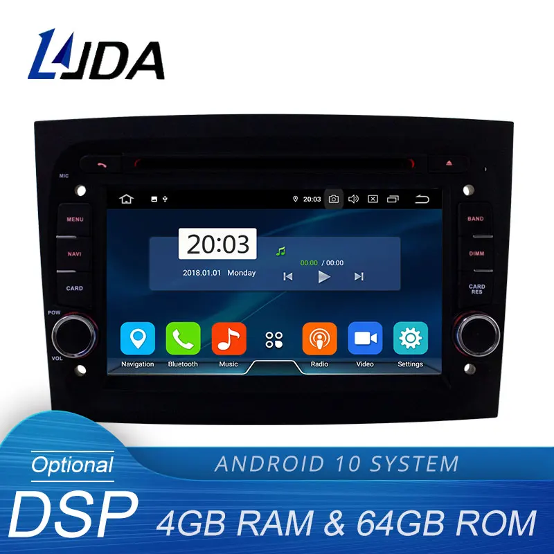Автомобильный мультимедийный плеер LJDA Android 10 0 для FIAT DOBLO 2015 2016 GPS навигация DVD CD