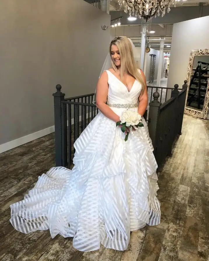 

Женское свадебное платье с поясом-кутюр, ТРАПЕЦИЕВИДНОЕ ПЛАТЬЕ большого размера, импортное свадебное платье с бисером, лето 2019