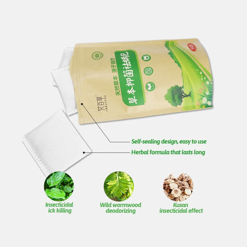 

10 Bags Wormwood Locust Paste Mite Killer Natural Herbal Antibacterial Except Bag Women Baby Bed Bugs Cleaner Insecticide