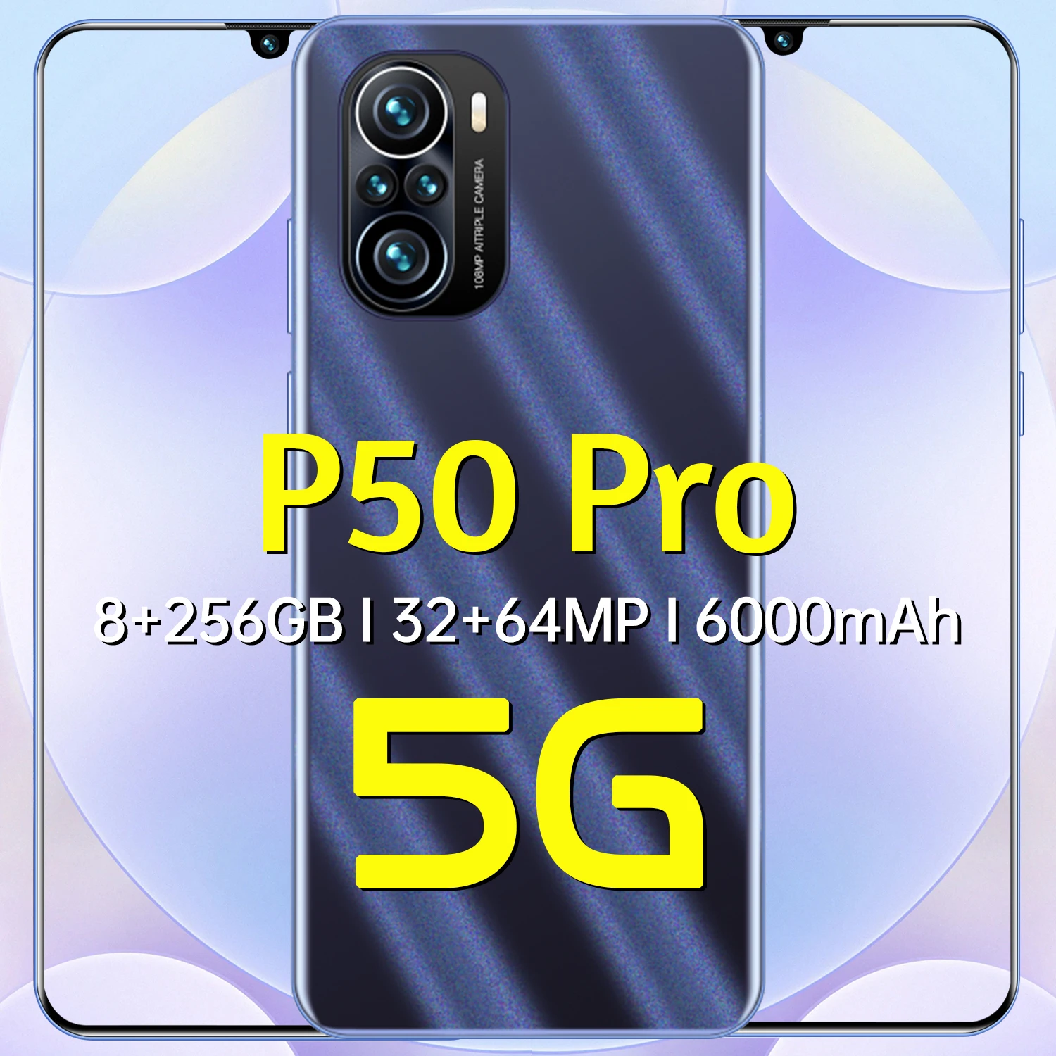 

P50 Pro 6.7 Inch 12+512GB 32+64MP 6000mAh Dual SIM Global 5G LTE Bands Smart Phone Fingerprint ID 1200*2640 Andriod 11 Celular