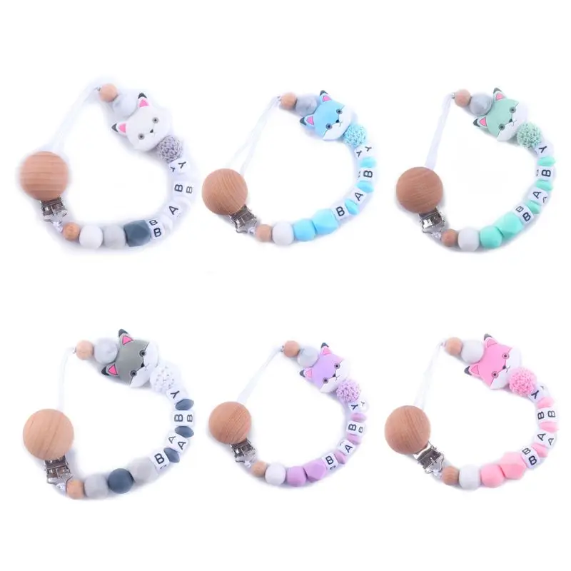 

1 Pc Colorful Silicone Letter Pacifier Clips Chain For Infant Feeding Toddler Chew Toy Clips BPA Free