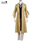 Сблуу Косплей Банго бродячие собаки дазай Осаму Косплей Костюм длинная куртка пальто Хэллоуин Рождественский Костюм