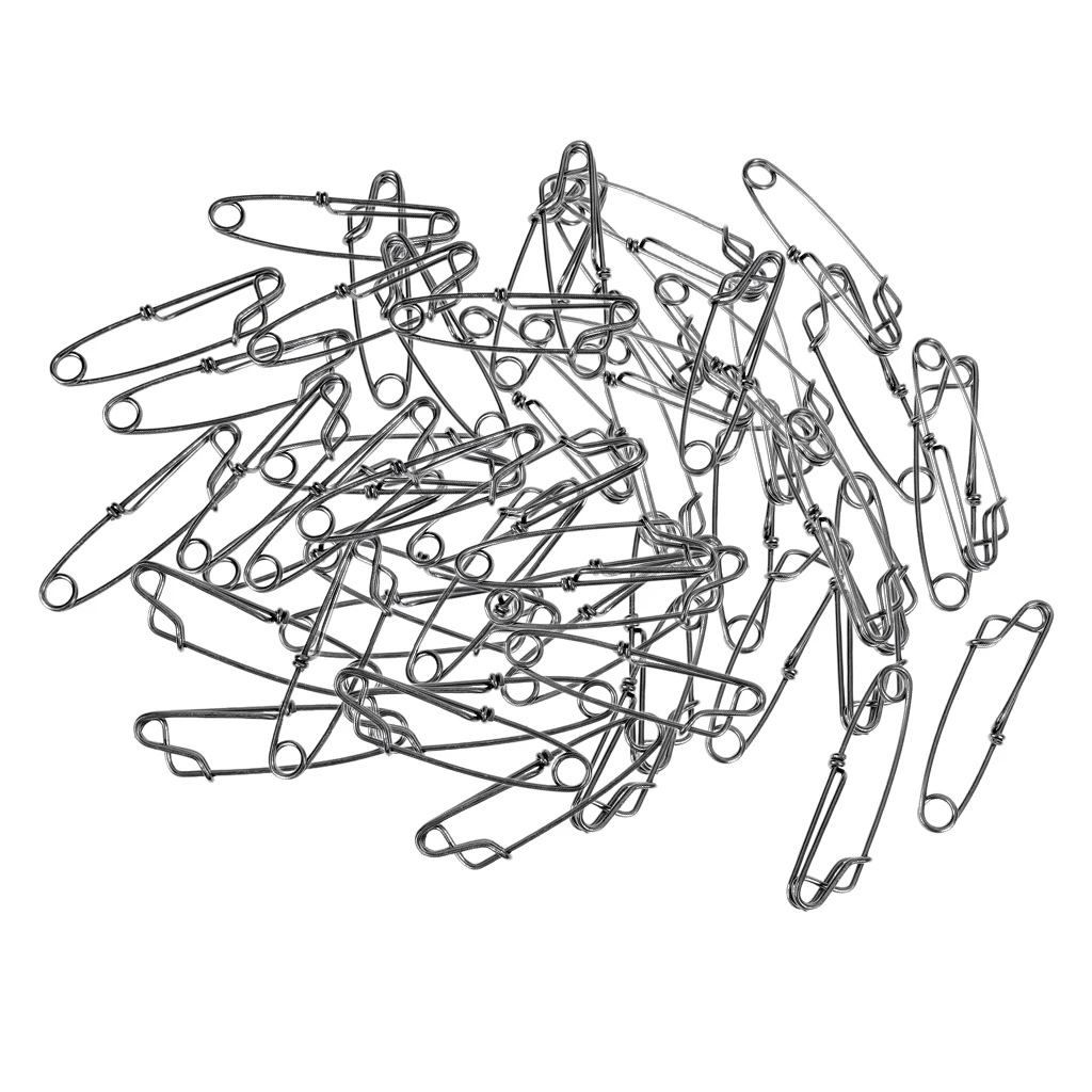 

50x Fishing Line Clip Snap Stainless Steel Corrosion Resistance High Tension
