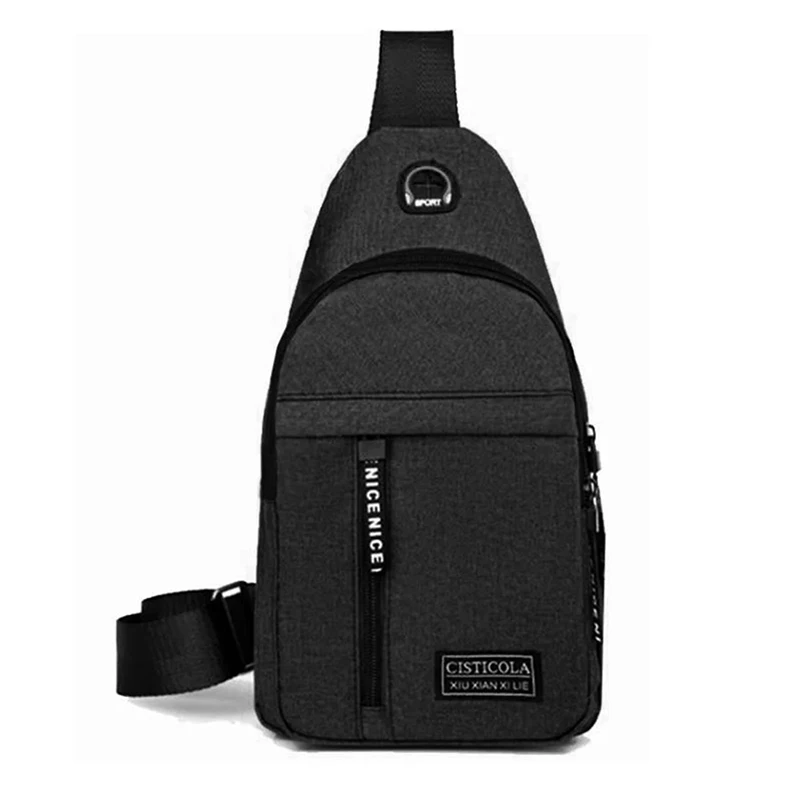 

Men Shoulder Bag Sling Chest Bag Pack Outdoor Travel Sport USB Charging Crossbody Bags Handbag Women Crossbody Backpack