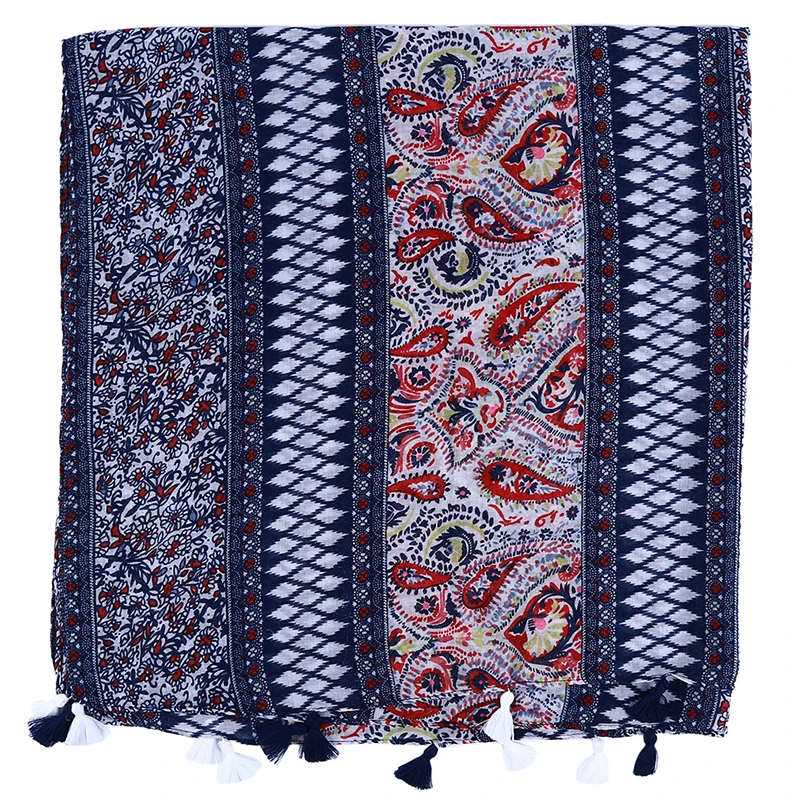 Этнические модные пляжные шарфы женские мягкие с принтом шали в западном стиле