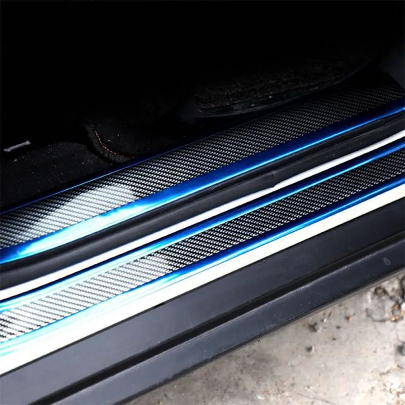 

Car Stickers Carbon Fiber Rubber Styling Door Sill Protector Car Stickers Door Sill Sticker Auto Styling Cars Bumper Strip Prote